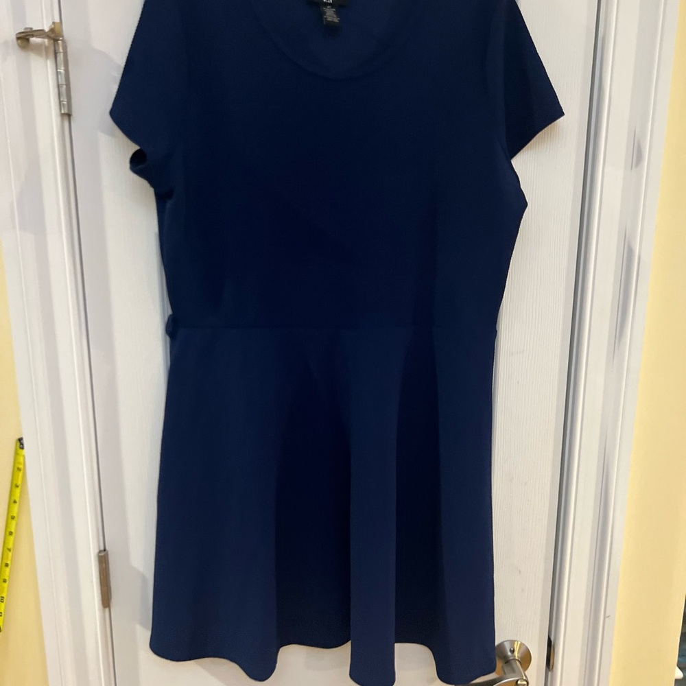 Women's Size 2X "Jennifer Lauren" Plus Chic Navy Blue Mini Dress GUC ❤️